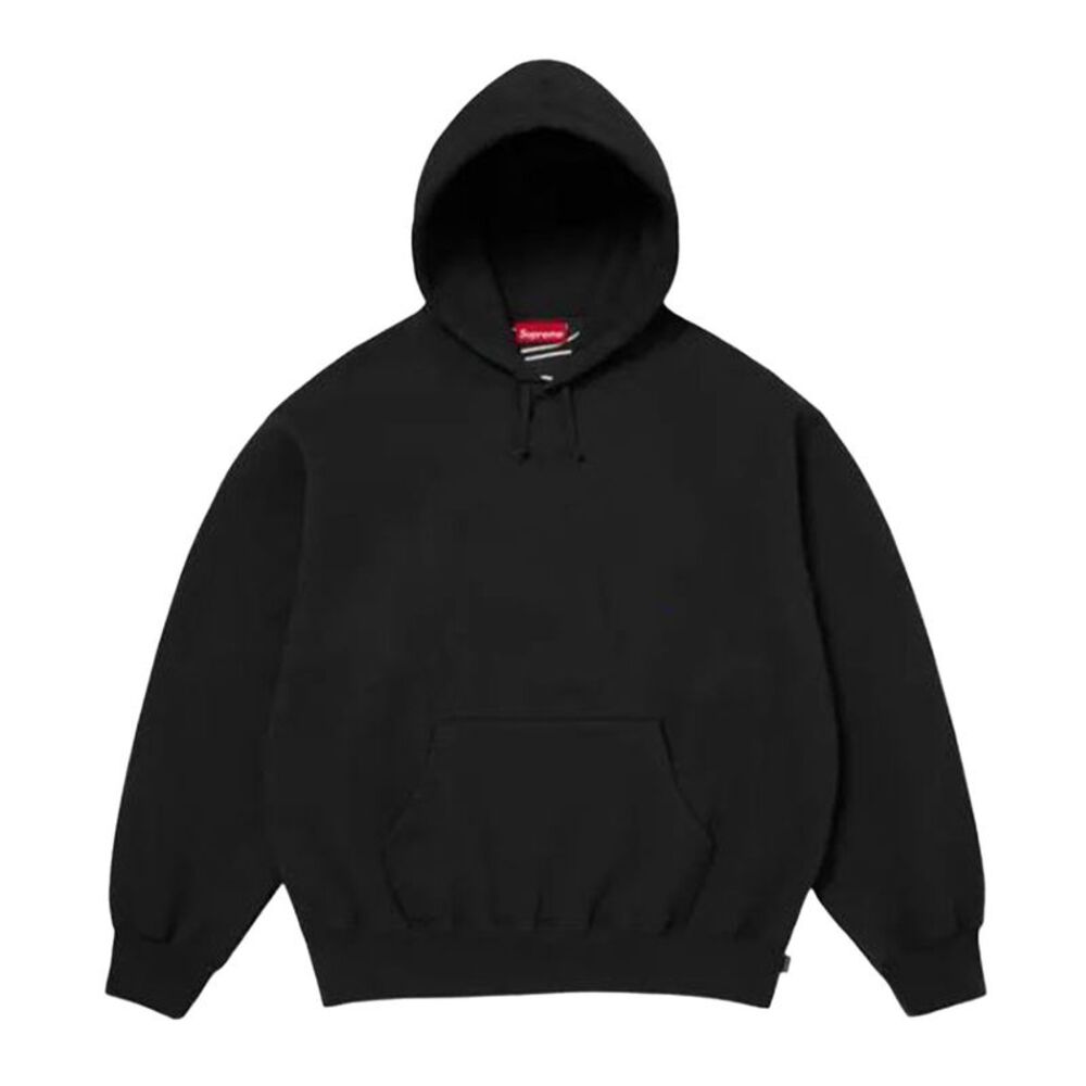 Supreme Hoodie Satin Applique Mens Black FW25SW77